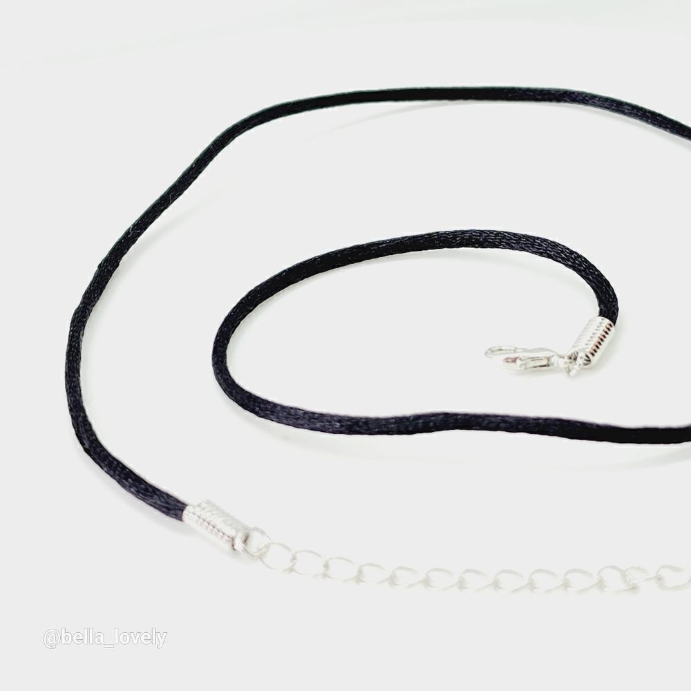 🏖 Satin Silk Necklace Cord with Lobster Clasp and Extension Chain - Picture 4 of 4